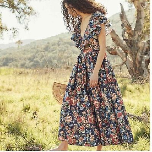 DÔEN Liberty of London - Pesco Dress - Indigo Iris Floral - XS - Picture 7 of 8